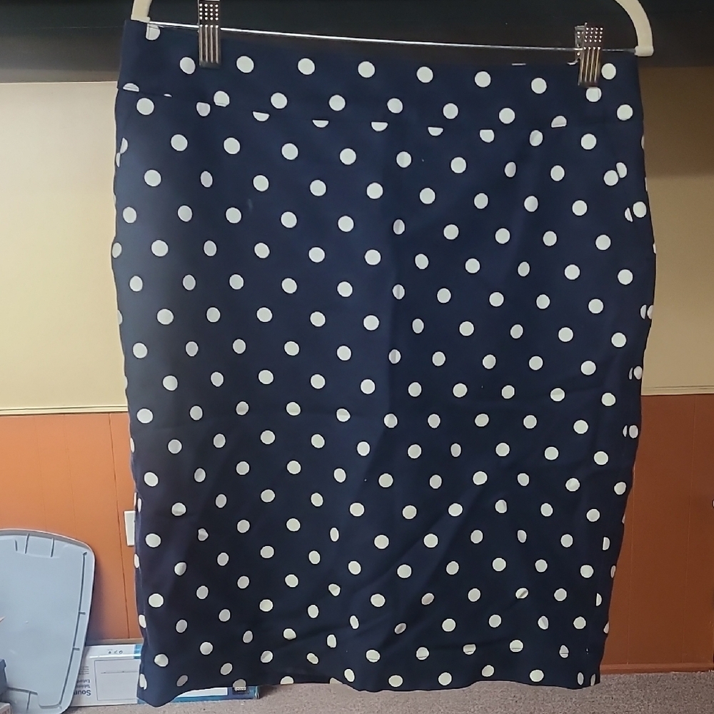 Navy Polka Dot Skirt